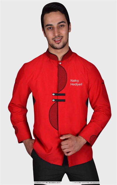 Muğla Kırmızı Profesyonel Şef Aşçı Ceketi