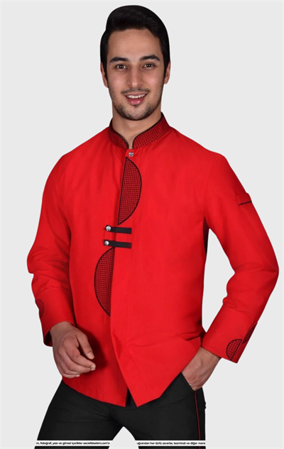 Muğla Kırmızı Profesyonel Şef Aşçı Ceketi
