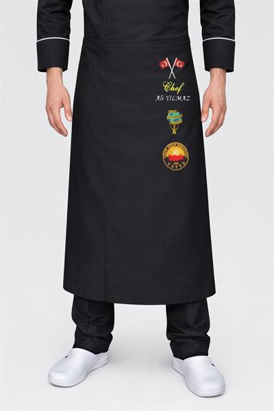 Mutfak Önlüğü Nakış İşlemeli Siyah Üzerine İsminizi İşletebilirsiniz