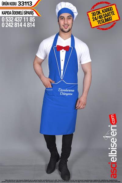 Mutfak Önlüğü Ve Kepi Erkek  33113 Önlük Üzerine Nakış İle Yazı Yazmak Ücretsiz
