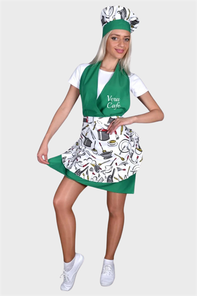 Mutfak Önlük Kep Takımı  33143 Önlük Üzerine İstediğiniz Yazının Nakış İle İşlenmesi Ücretsiz