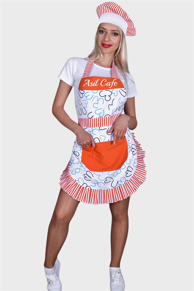 Mutfak Önlük Takımı Ve Kepi  33153 Firma Adınızı Veya Dilediğiniz Yazıyı Önlük Üzerine Nakış İle İşleyelim Ücretsiz