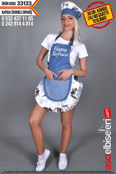 Mutfak Önlük Ve Kep Çeşitleri  33133 Nakış İle Dilediğin Yazının Önlüğe Yazılması Ücretsiz