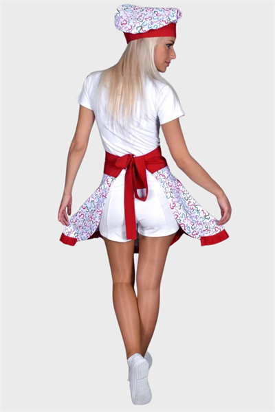 Mutfak Servis Önlüğü Ve Kepi  33130 Önlük Üzerine Dilediğiniz Yazıyı Nakış İle İşlemek Ücretsiz