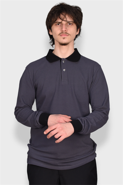 Nakış Hediyeli Aşçı, Garson Sweatshirt I Yakalı, Çıtçıtlı, Gri Garson, Aşçı Tişört Uzun Kollu