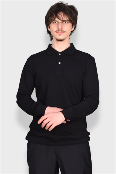 Nakış Hediyeli Aşçı, Garson Sweatshirt I Yakalı, Çıtçıtlı, Siyah Garson, Aşçı Tişört Uzun Kollu