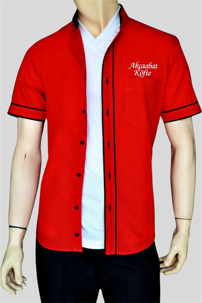 Nevşehir Kırmızı Kısa Kollu Garson Gömlek