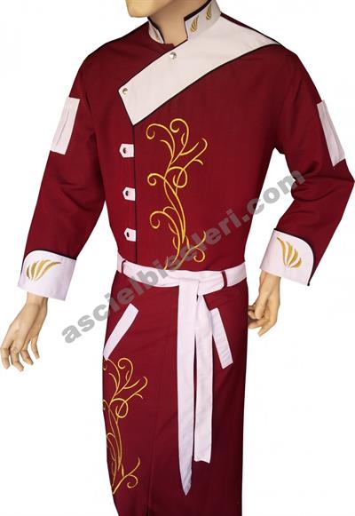 Osmaniye Bordo Beyaz Chef Aşçı Ceketleri