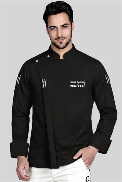 Prestij Chef İsim Hediyeli Profesyonel Aşçı Şef Ceketi Beyaz