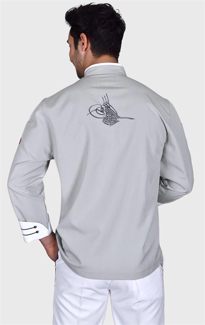 1045 Isparta Gri Leke Gizleyen Chef Ceketi