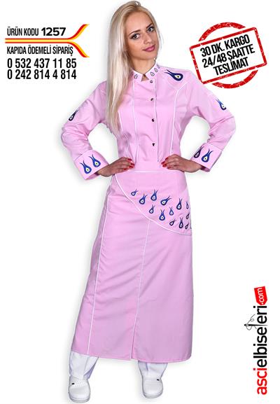 Ss-1257- Bayan Çalışma Ceketleri Pembe - Nazar Boncuk Nakışlı