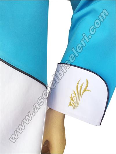 Ss1062 Bodrum Turkuaz Beyaz Chef Aşçı Ceketleri