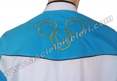 Ss1062 Bodrum Turkuaz Beyaz Chef Aşçı Ceketleri