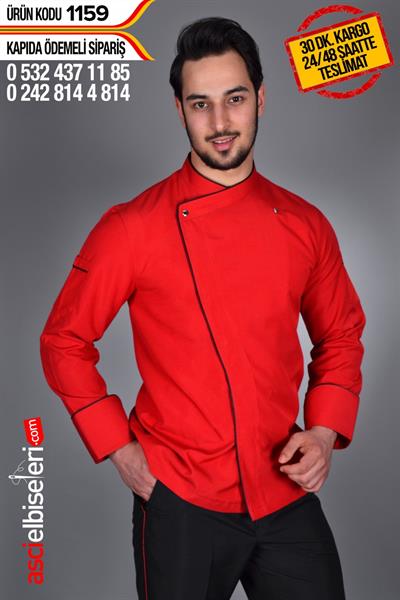 Ss1159 Alsancak Kırmızı Şef Aşçı Ceketi