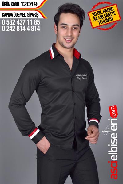 Ss12019 Siyah Garson Gömlekleri