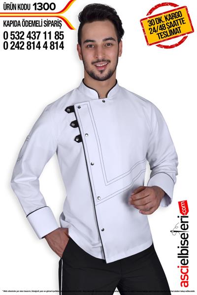 Ss1300 Karaman Beyaz Şef Aşçı Ceketi