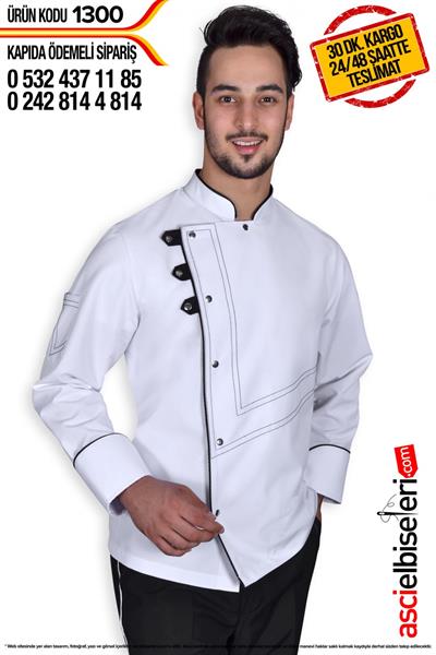 Ss1300 Karaman Beyaz Şef Aşçı Ceketi