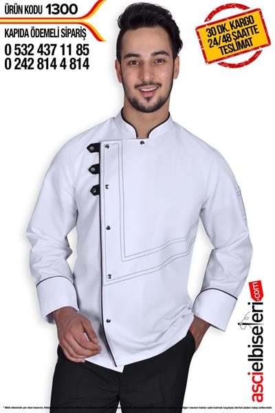 Ss1300 Karaman Beyaz Şef Aşçı Ceketi