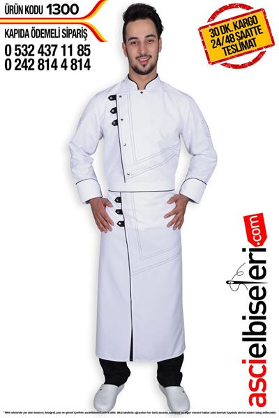 Ss1300 Karaman Beyaz Şef Aşçı Ceketi