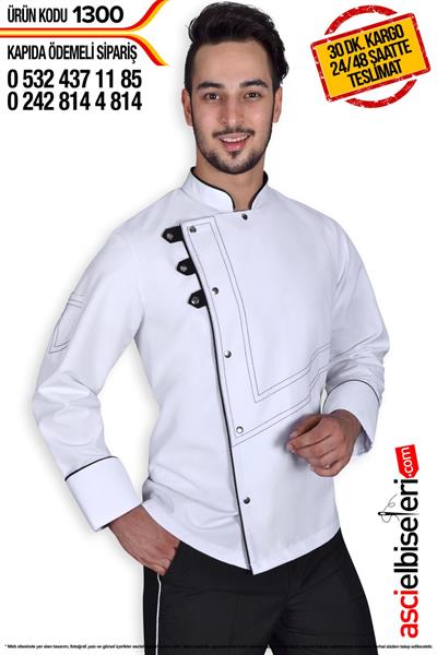 Ss1300 Karaman Beyaz Şef Aşçı Ceketi