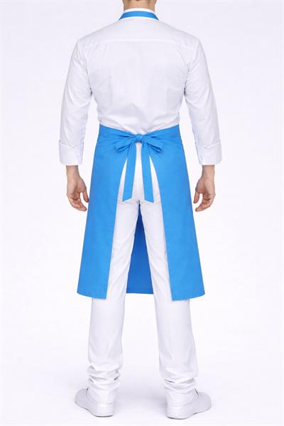 Turkuaz Mavi Boyundan Bağlamalı Aşçı Önlüğü
