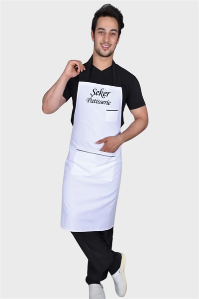Yazı Yazdırılan Beyaz Önlük