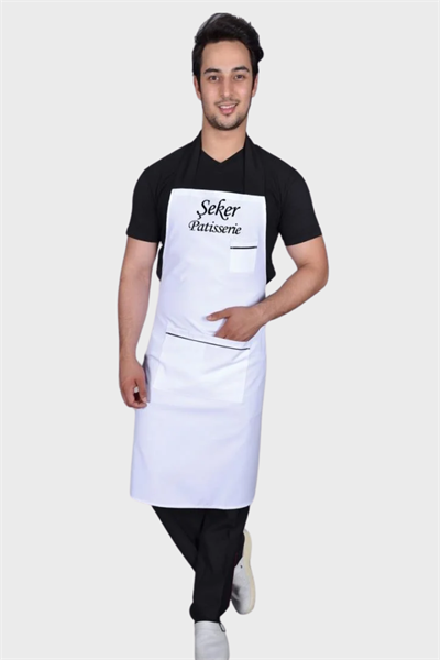 Yazı Yazdırılan Beyaz Önlük