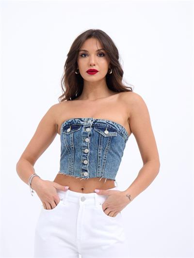 6285 KOT BLUZ-MAVİ