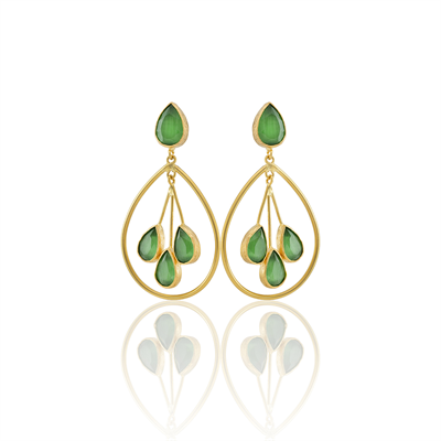 Kadir Jewellery 22 Ayar Altın Kaplama Kadın Sallantılı Küpe -El İşçiliği Ve Hipoalerjenik Küpe