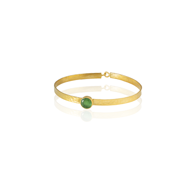 Kadir Jewellery 22 Ayar Altın Kaplama El İşçiliği Zirkon Taşlı Kadın Kelepçe Bilezik