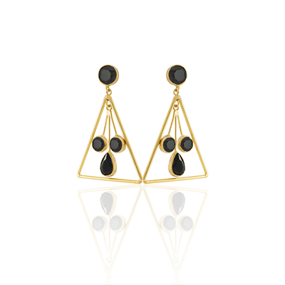 Kadir Jewellery 22 Ayar Altın Kaplama Kadın Sallantılı Küpe -El İşçiliği Ve Hipoalerjenik Küpe