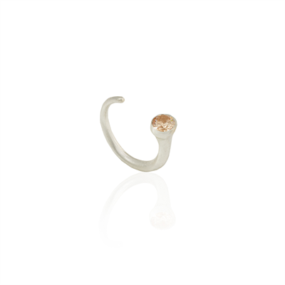 Kadir Jewellery 925 Ayar Gümüş Kaplama Zirkon Taşlı Ayarlanabilir Kadın Minimal Yüzük