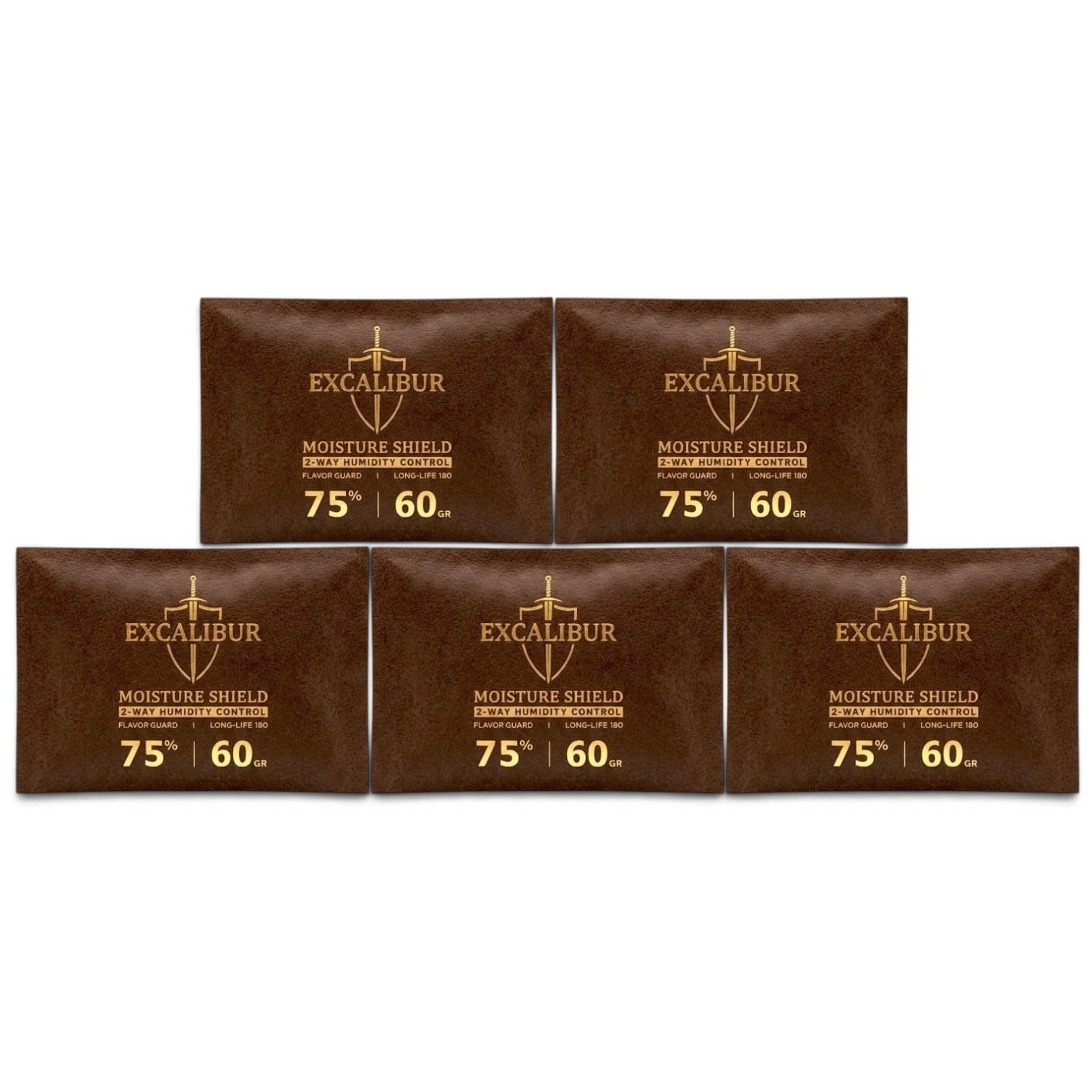 Excalibur Puro Nemlendirici %75  60g x 5 Adet – 5 adet Çift Yönlü Humidor Paketi 