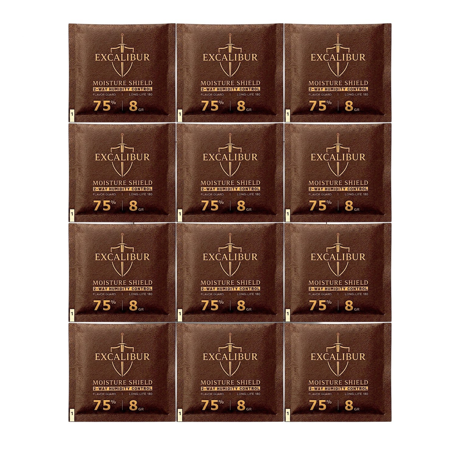 Excalibur Puro Nemlendirici %75  8g x 12 Adet – 12 adet Çift Yönlü Humidor Paketi 