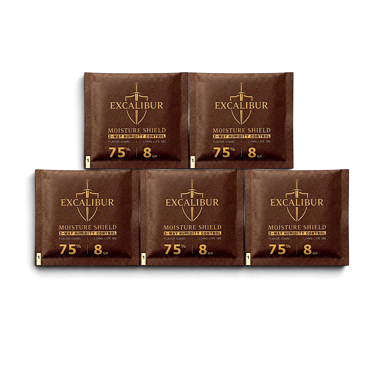 Excalibur Puro Nemlendirici %75  8g x 5 Adet – 5 adet Çift Yönlü Humidor Paketi 