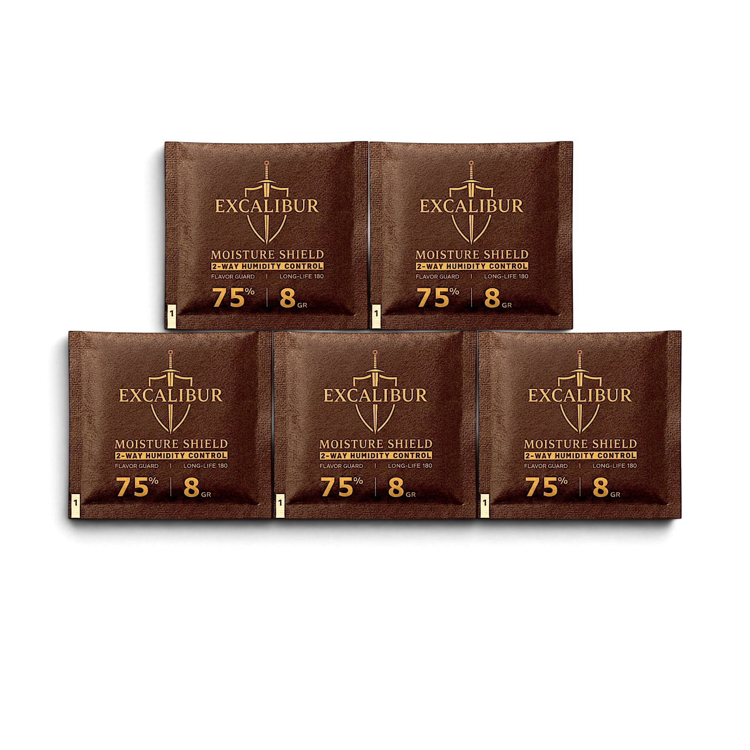 Excalibur Puro Nemlendirici %75  8g x 5 Adet – 5 adet Çift Yönlü Humidor Paketi 