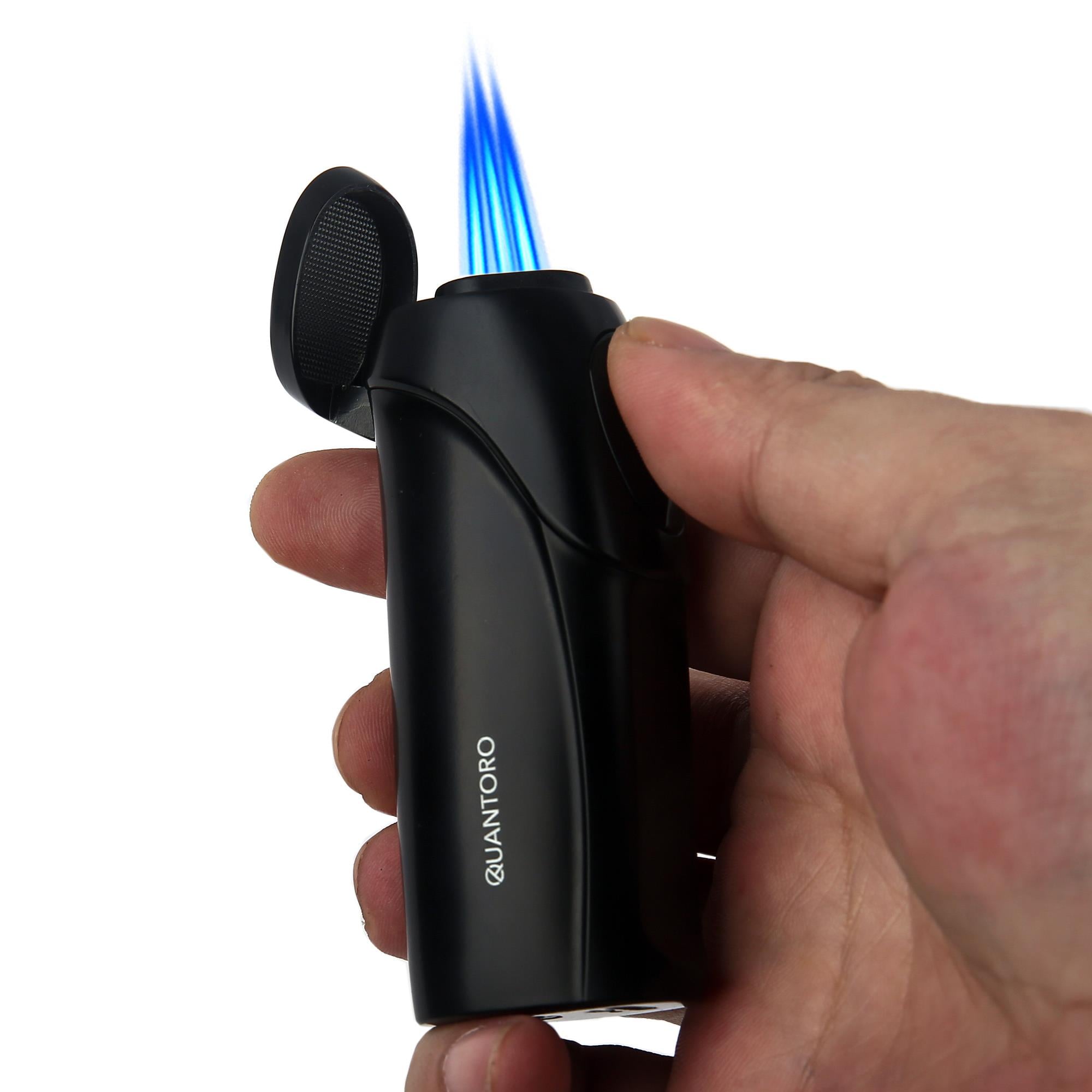 Quantoro 05-51 Elektronik Şarjlı Üçlü Jet Alev Puro Çakmağı/Copper