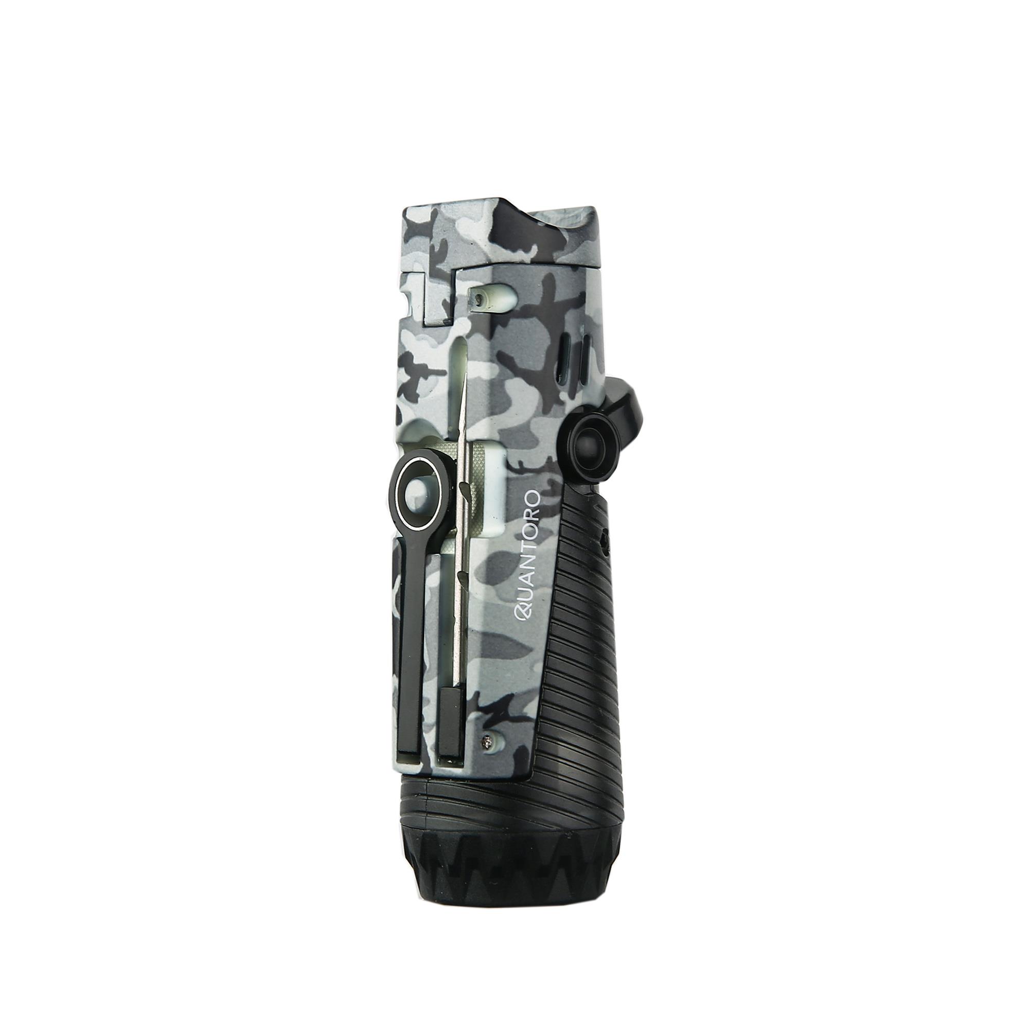 Quantoro 04-9 / 3 Torch Jet  Jet Alevli Puro Delicili ve İğneli Metal Puro Çakmağı Camo 