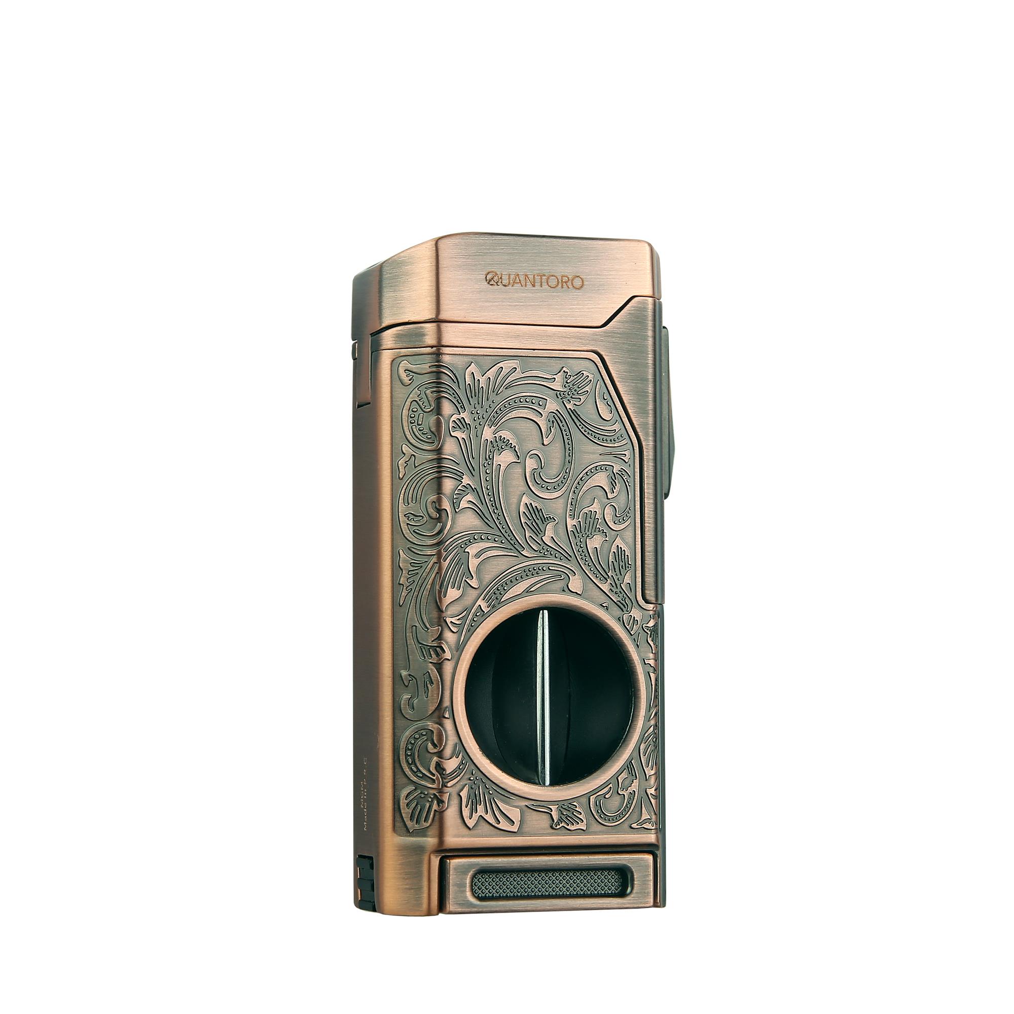 Quantoro 05-31 Copper Kesicili Dörtlü Jet Alev Puro Çakmağı 