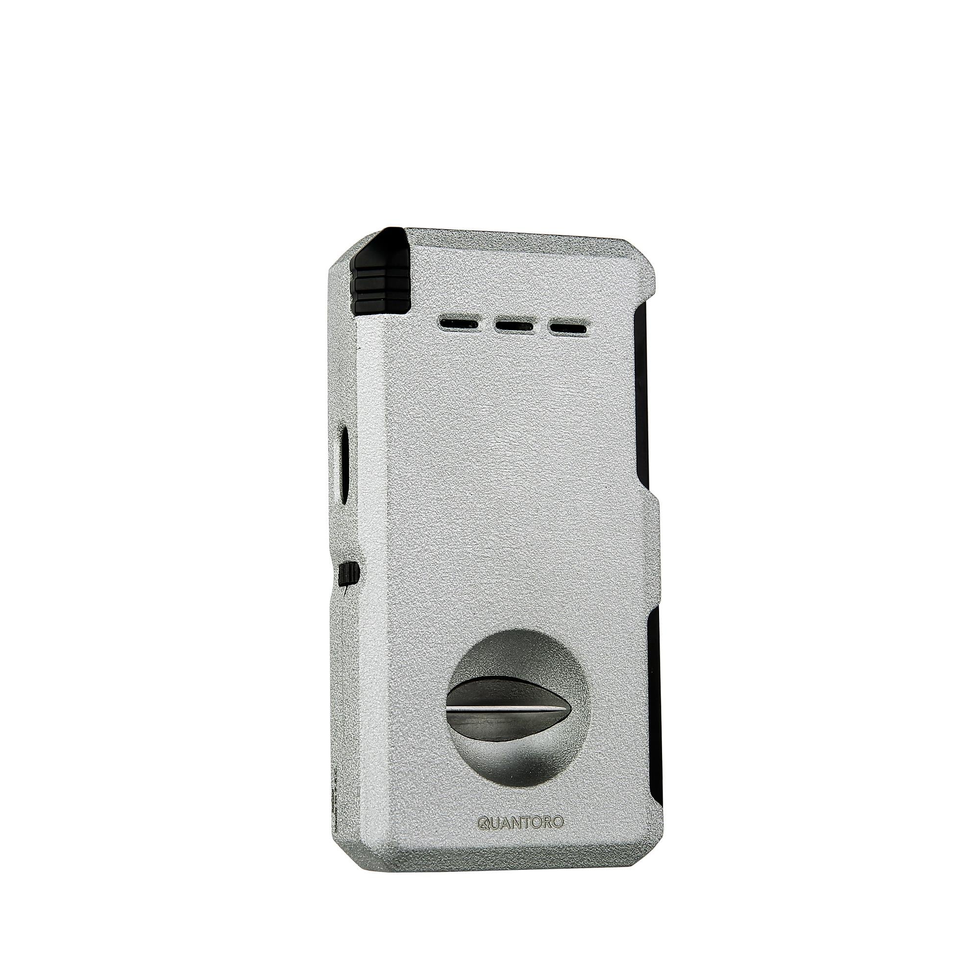 Quantoro 05-32 Kesicili Delicili İğneli Çift Jet Alev Çakmak Grey Crackle