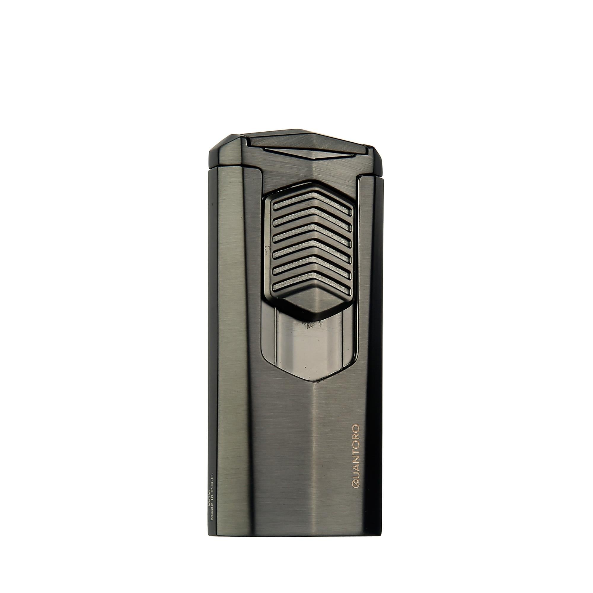 Quantoro 05-41 Üçlü Jet Alev Puro Delicili Gunmetal Puro Çakmağı 
