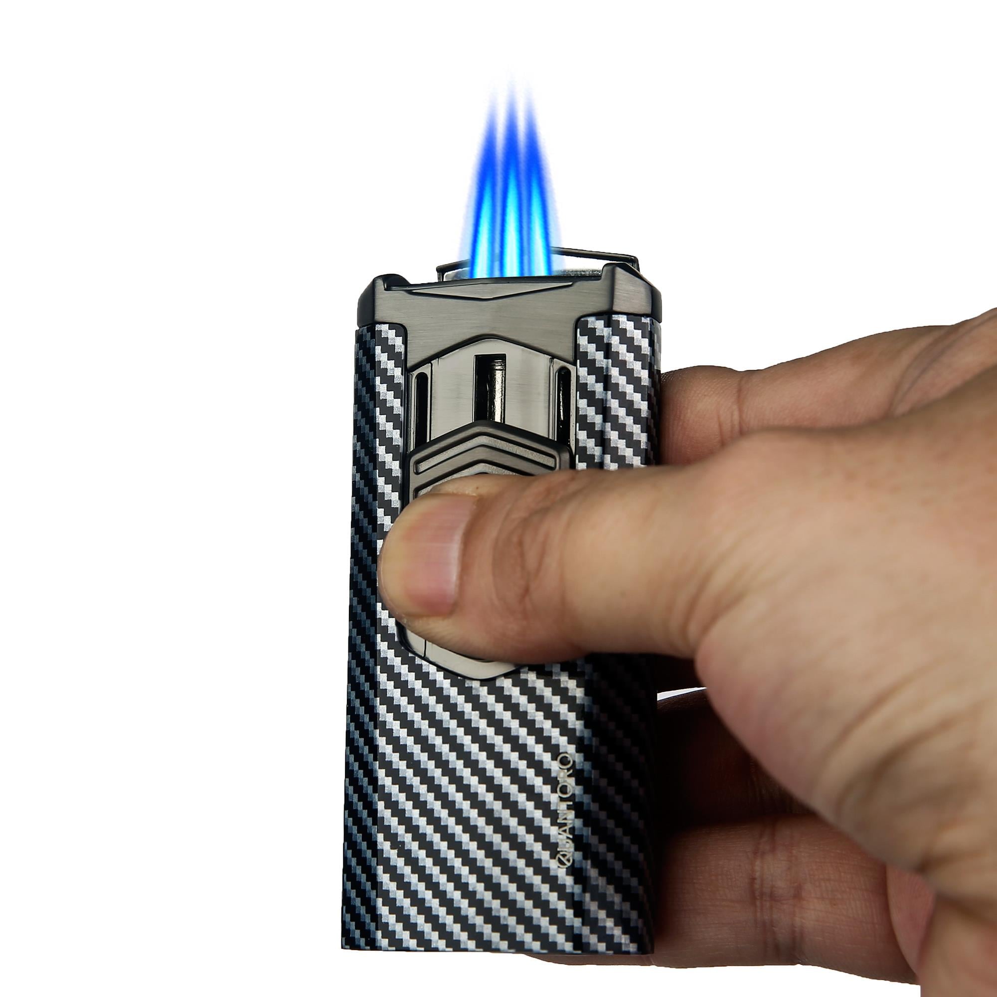 Quantoro 05-41 Üçlü Jet Alev Puro Delicili Gunmetal Puro Çakmağı 