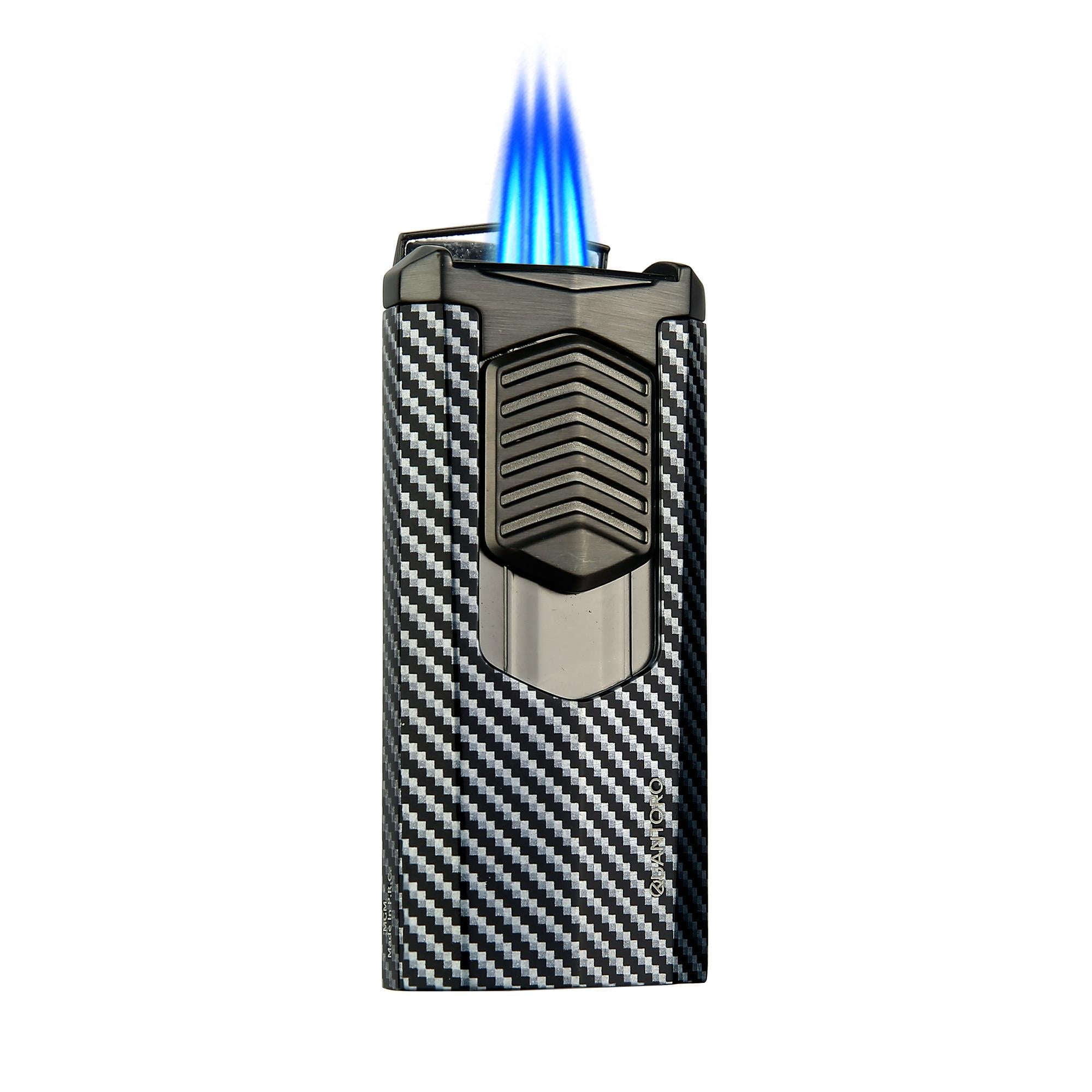 Quantoro 05-41 Üçlü Jet Alev Puro Delicili Gunmetal Puro Çakmağı 