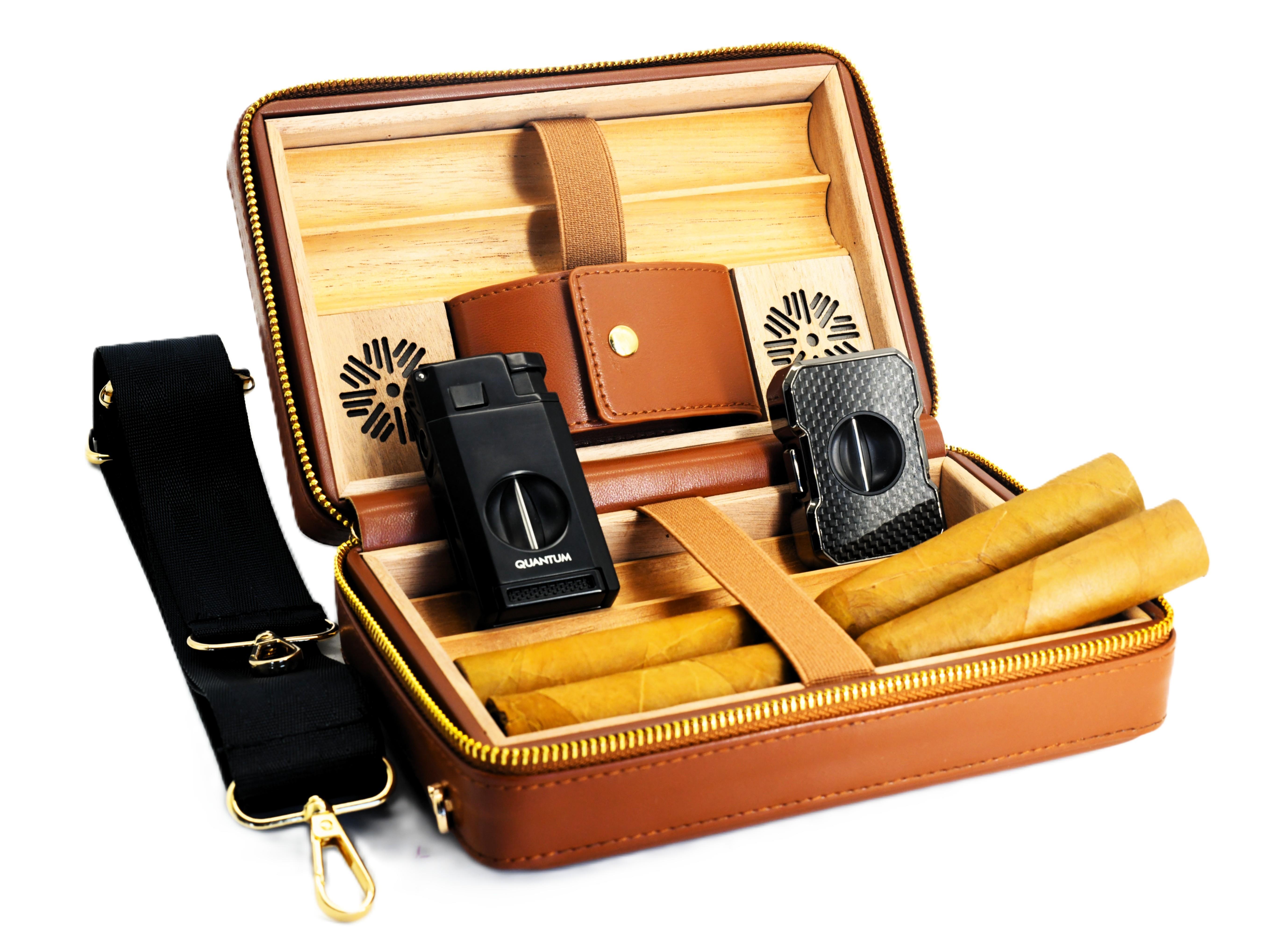 Deri Seyahat Humidor Kahverengi QLP-5