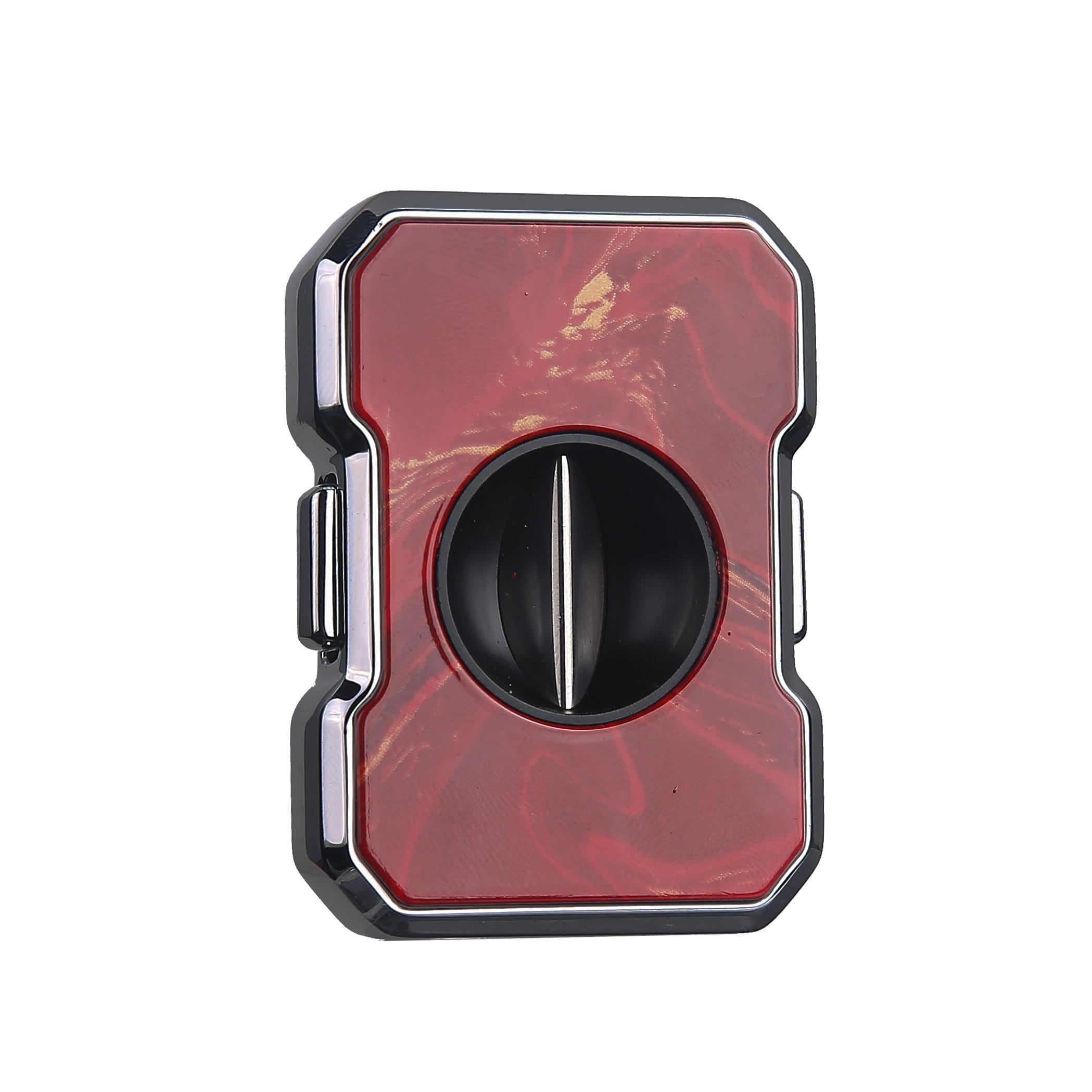 QUANTUM V-Cut Puro Kesici Gunmetal-Red-Marble