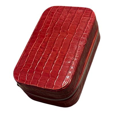 Puro Çantası Kırmızı İçi Sedir Croc Desen