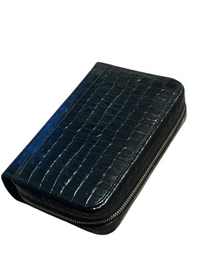 Puro Çantası Siyah Croc Desen