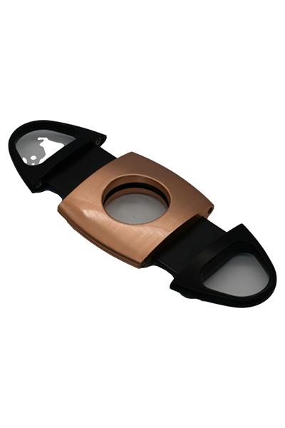 Qa Deri Kılıflı Siyah Bronz Siyah Bıçaklı Puro Kesici