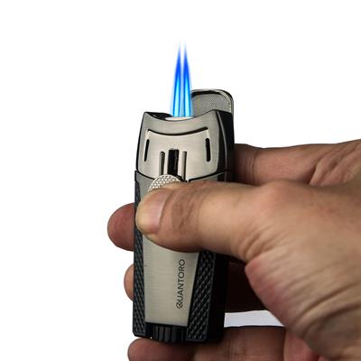 Quantoro 05-49 Çift Jet Alev Puro Çakmağı/Gunmetal