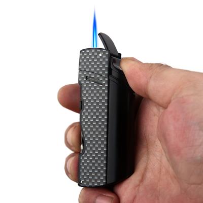 Quantoro 05-57 Puro Delicili İğneli Jet Alev Puro Çakmağı/Carbon